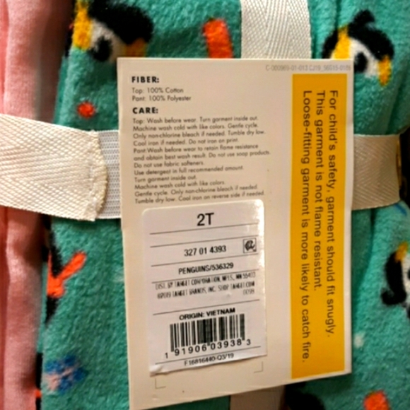 NWT Cat & Jack penguins Christmas Fleece Pajamas - Picture 4 of 11